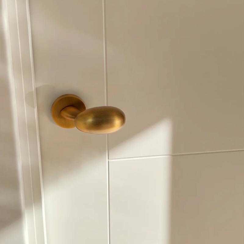 鹅蛋门锁家用用通卧型极简内室磁吸静音房门锁卫生间木门门F12-L8