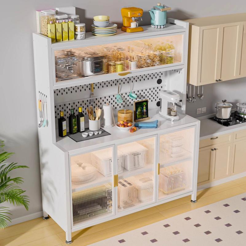 厨房置物架钢制餐边柜储物yfXjNnp3落地多纳层微波炉碗柜器电多功