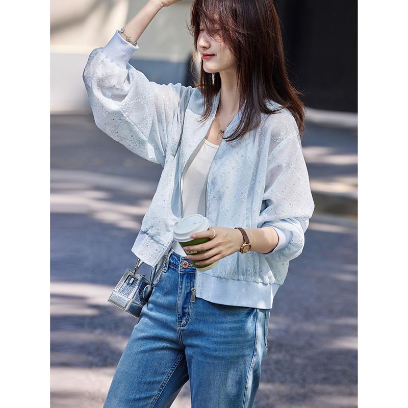 新品2026年春季新款百搭棒球服开衫长袖遮阳气质薄外套女