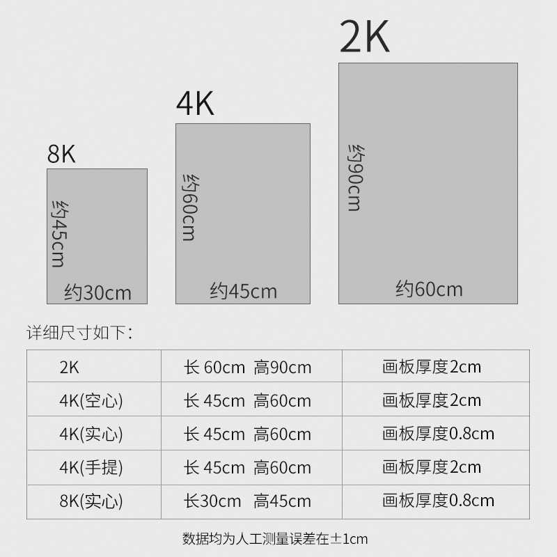 A2画板美术生专用A1A3实木绘图板建筑设计工程制图板空心画板套装