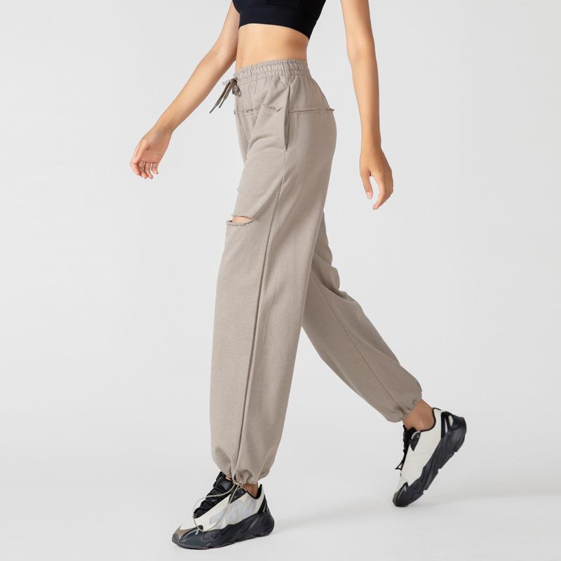 pants harem casual slim waist high sweatpants cuff loose