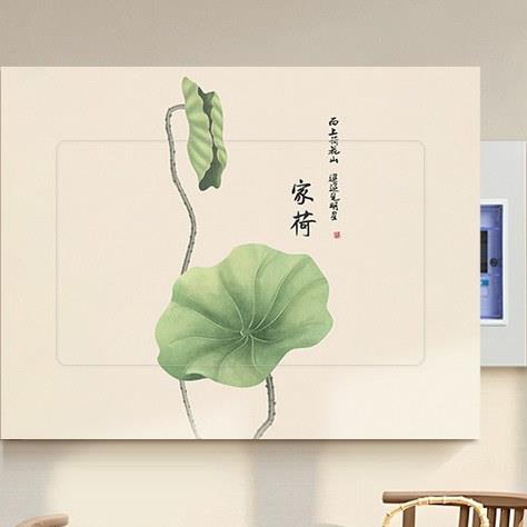 荷花电表箱贴纸装饰画新中式总开关遮挡贴画多媒体配电箱自粘画