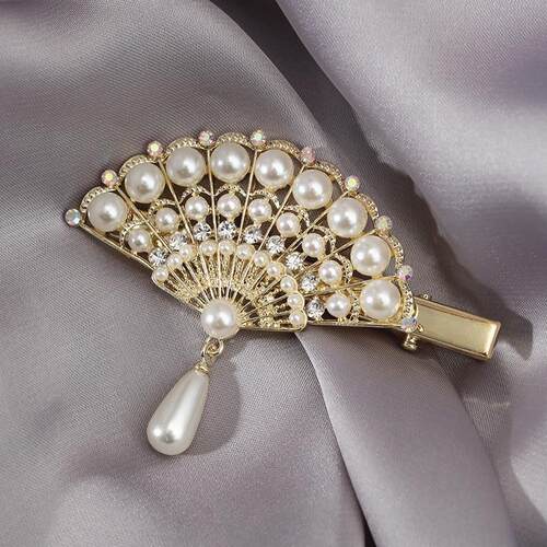Elemental Super Clamp Fan Edge Pearl Adorned Maiden Bangs Re
