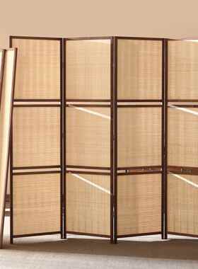 可叠置物板屏风LYSD202松木楠竹编简约家居店办公室可隔移酒动折