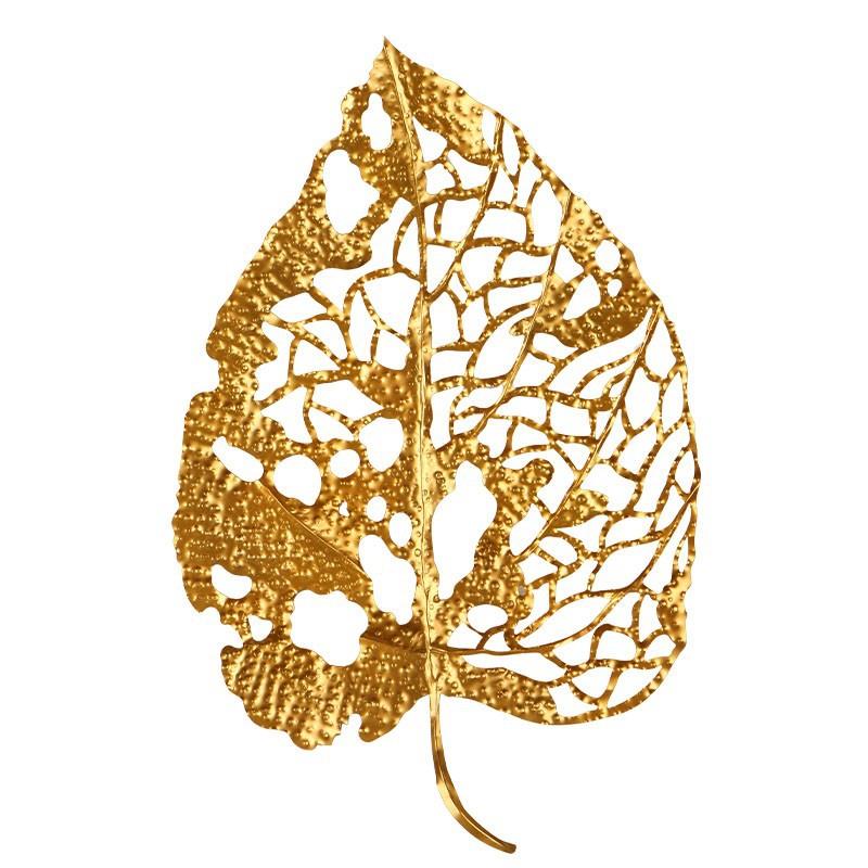 新中式墙面装饰轻奢金禅意菩提叶铁艺壁饰创意客厅玄关墙壁上挂件