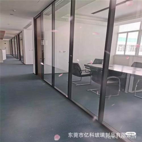 办公室玻隔断墙铝合金框架+璃隔音玻QAM5璃隔断工厂钢5化玻璃隔墙