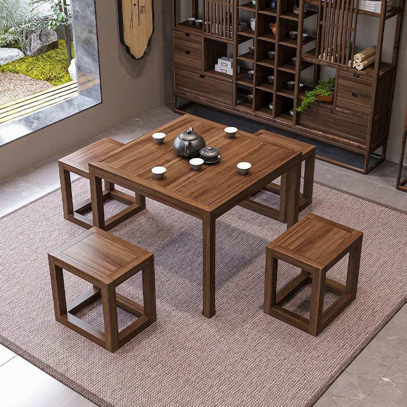 新中式实木茶桌椅组合四方桌原木八仙桌棋牌桌打牌桌正方形茶几桌,住宅家具,家用茶台/茶桌,淘宝优惠券,粉丝福利购,淘宝优惠卷