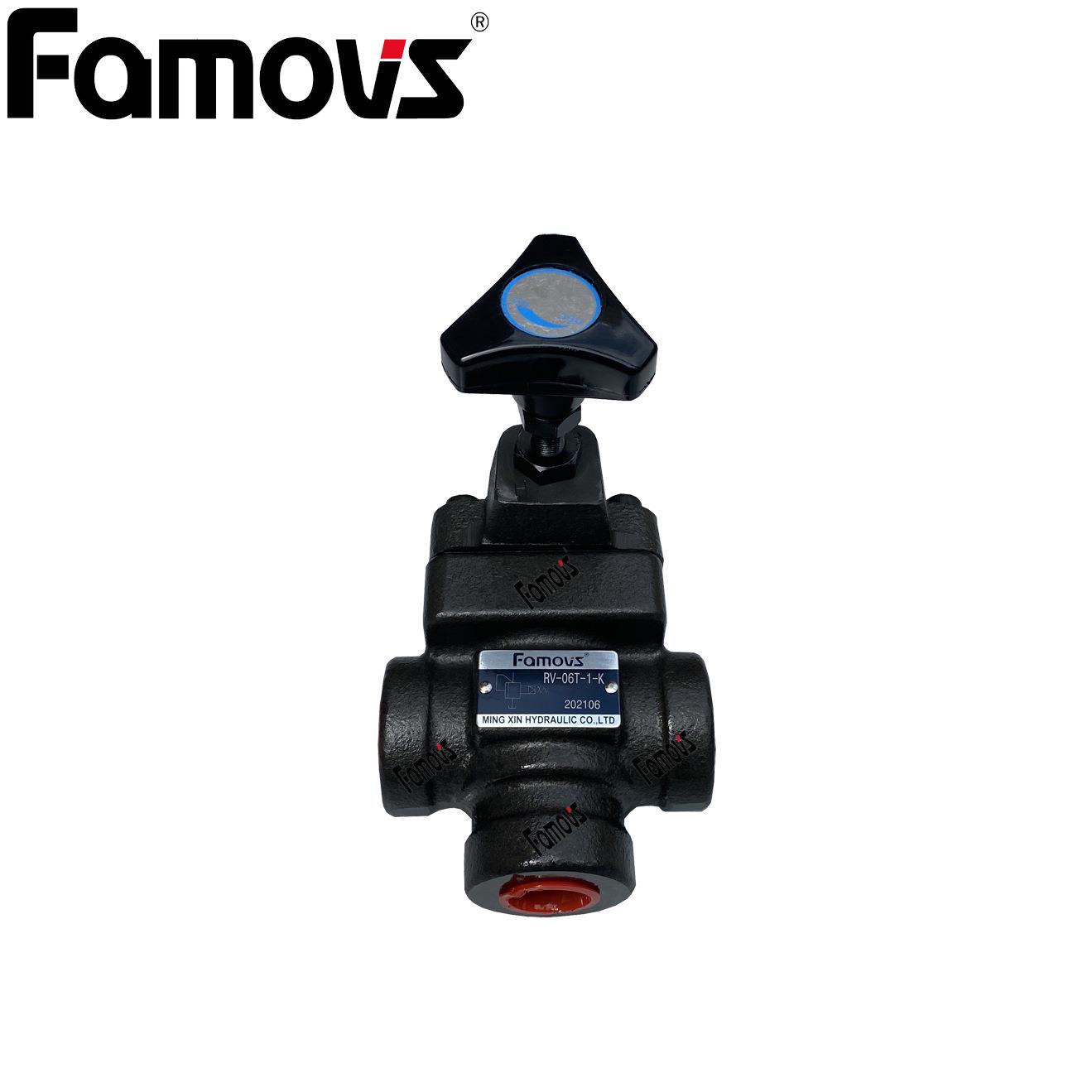 RV-04T-1台湾Famovs管式溢流阀调压阀安全阀PT1/2低压力7-70kg