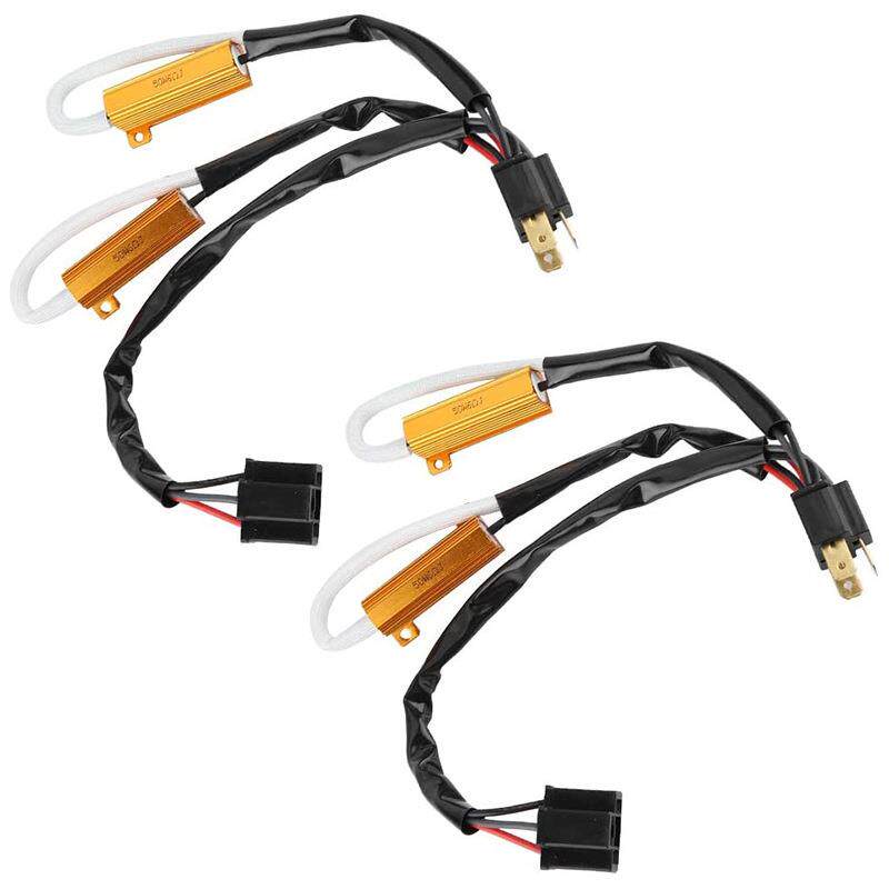 H4 LED大灯解码器 H4/9003 HID解码线束 LED双电阻解码线电阻器