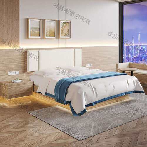 快捷酒店标间家具全套套房公寓宾馆民宿床箱床头柜床屏工厂直销