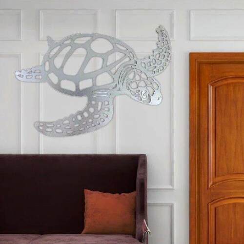 Metal Sea Turtle Ornament Beach Theme Decor Wall Art