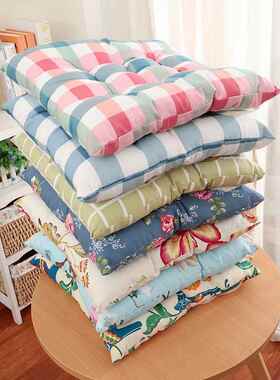 拾溜家纯棉老粗布椅子垫子办公室学生板凳电脑坐垫餐桌坐椅垫加厚