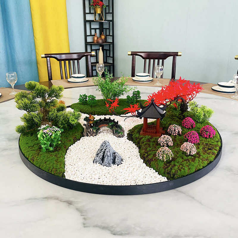 圆桌中间摆件大圆桌包厢园林餐厅大酒店电动轻奢转盘仿真工艺品,家居饰品,仿真花/假花,淘宝优惠券,粉丝福利购,淘宝优惠卷
