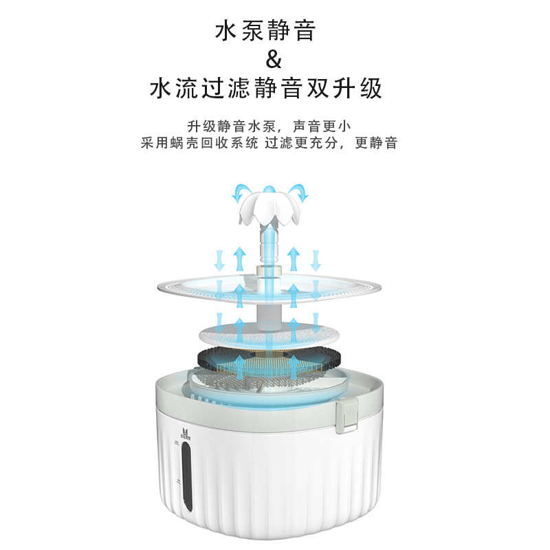 猫咪饮水机自动循环过滤狗狗猫喝水器智能宠物饮水机缺水断电