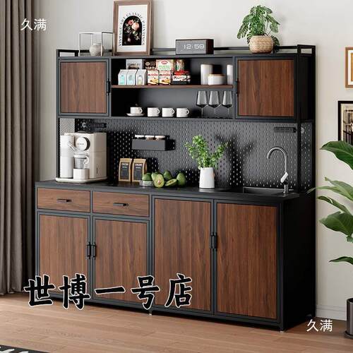 公司办公室水吧台一体柜工作台咖啡柜操作台商用茶水柜水槽一体柜