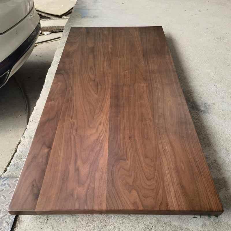 北美黑胡桃木书桌实木板隔板电脑白蜡木樱桃木餐桌升降桌面红橡木