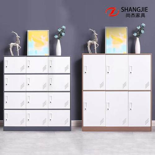 彩色更衣柜铁皮柜子教室多格班级储物柜带锁中小学生幼儿园书包柜