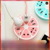 柠檬USB插座与线插入板多用途创意2针两个水果延长线插入手机充电