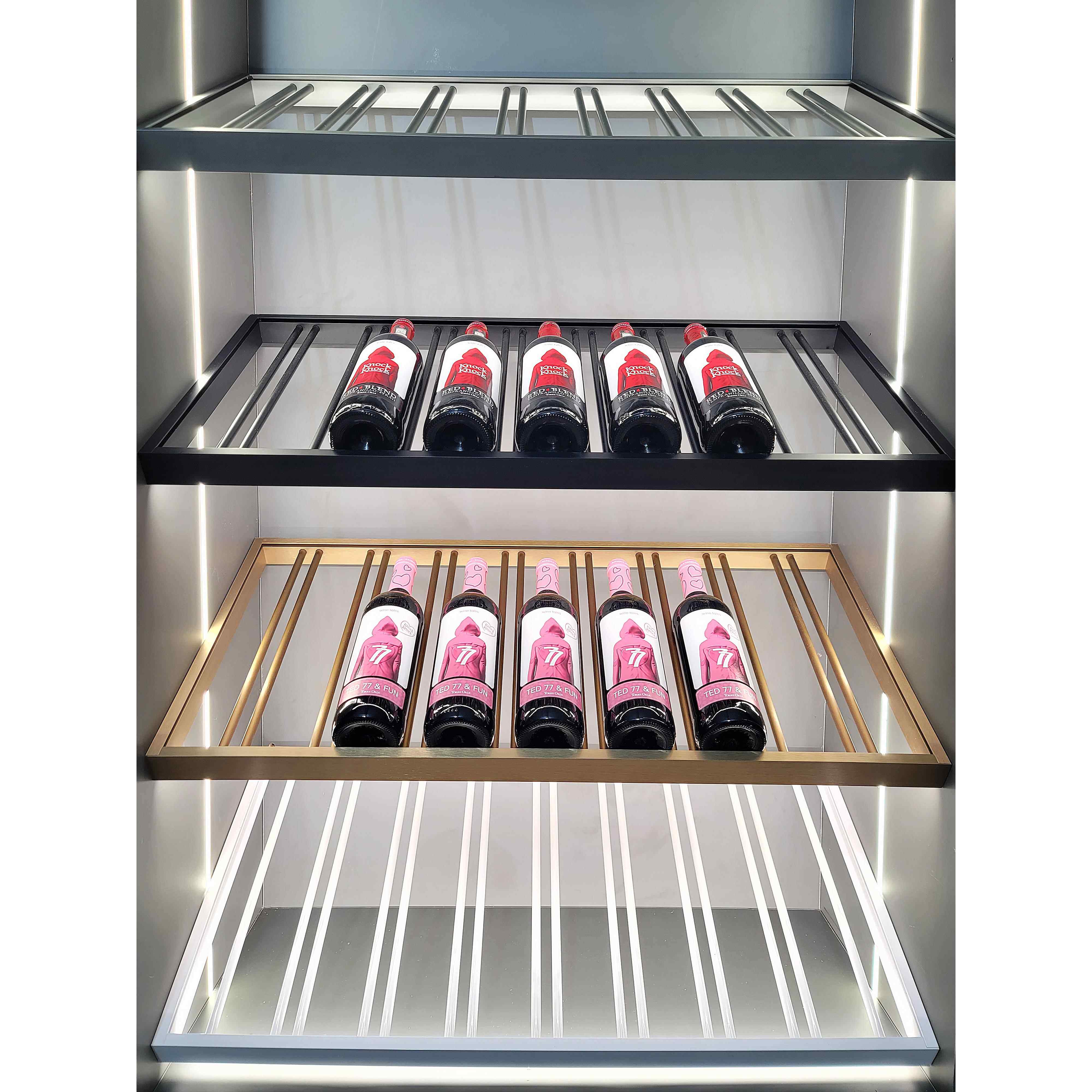 酒瓶架红架合金红酒斜放铝AQQ层架金哑属黑悬挂装饰发光酒展示架