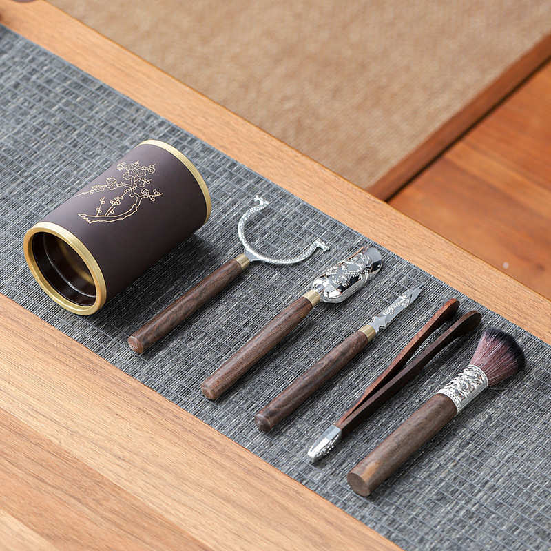 六君子茶具茶道配件用品大全泡茶工具套装茶刀茶杯垫茶桌摆件