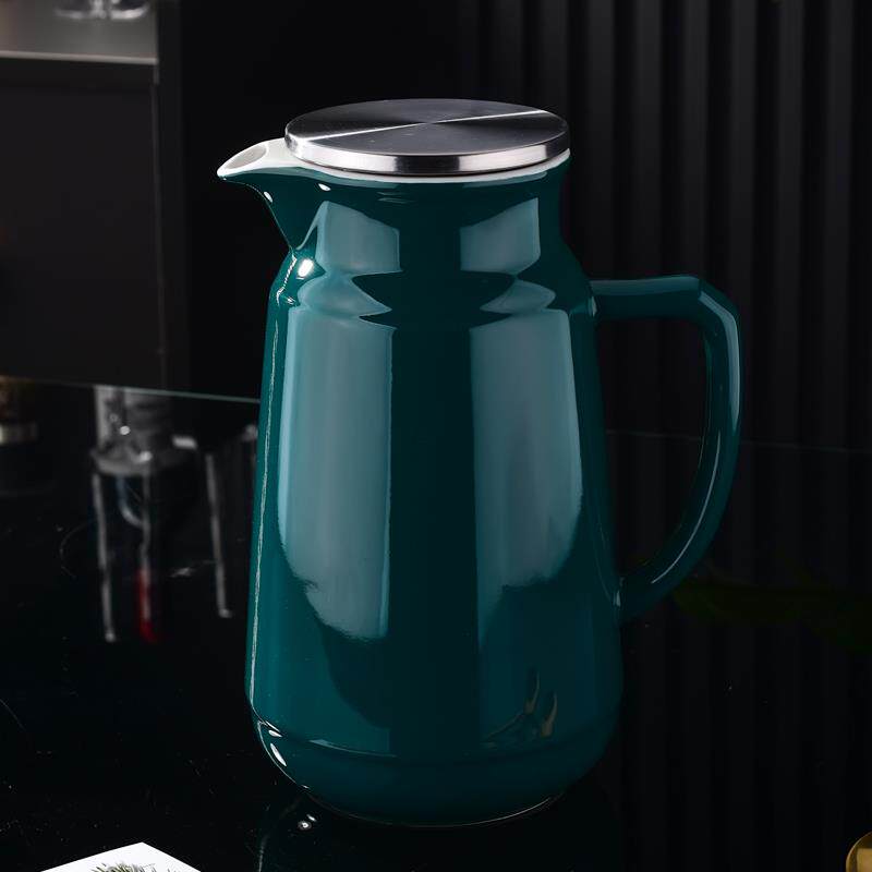 北欧茶壶高温水壶套耐家用水杯装客厅大容量陶瓷冷壶凉20301水白