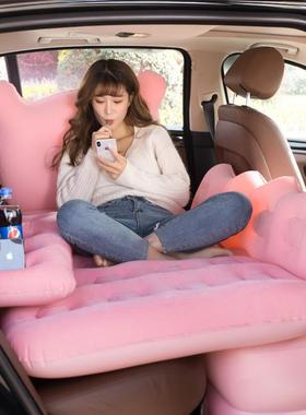 汽车旅行床SUV轿车适用卡通折叠车内充气垫床 车载充气床Bymaocar
