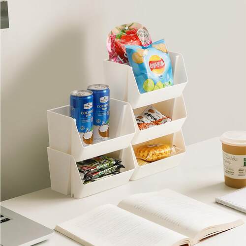 Stackable Storage Boxes for Desktop Organization, Office Sup