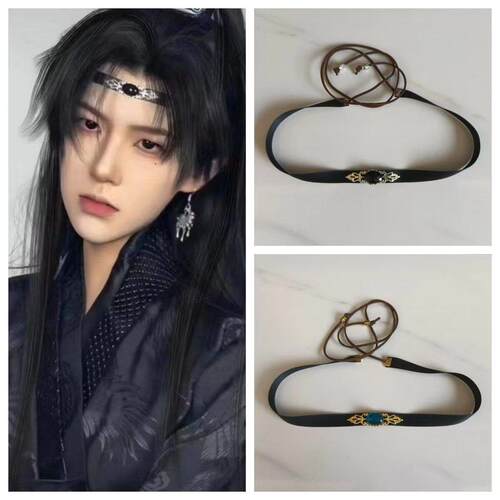 古风武侠眉心坠头饰男生汉服发饰异域风抹额古装前额饰新中式配饰