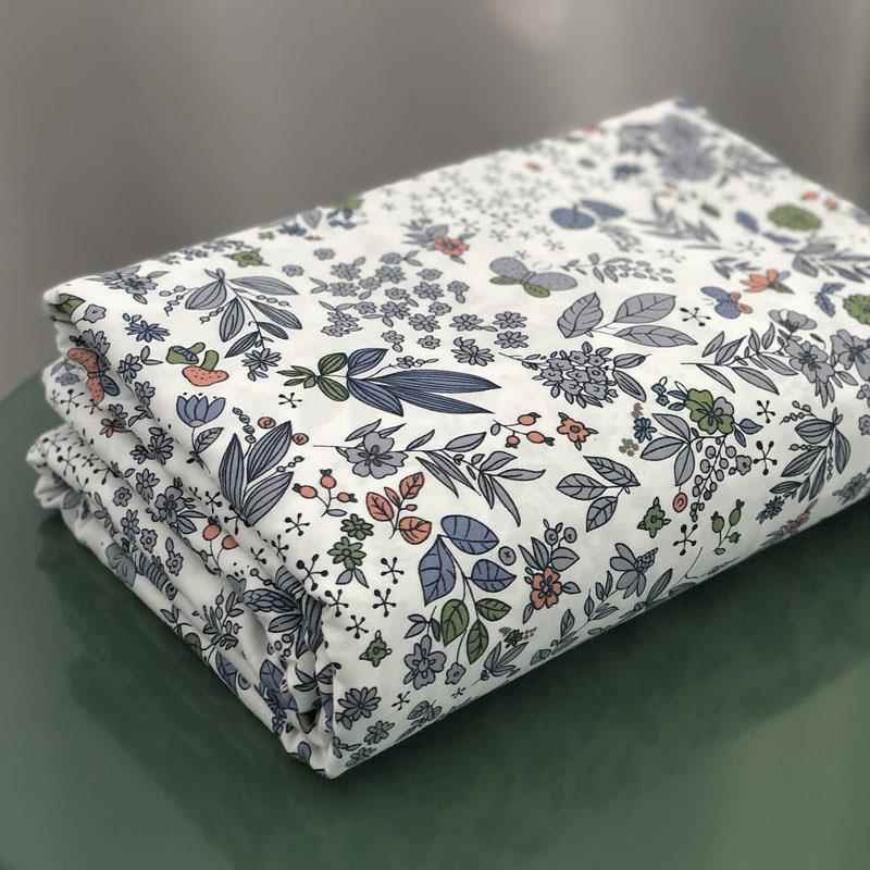 正品四件套100%纯棉小碎花田斜园风格纹印小清花新棉40支双人网红