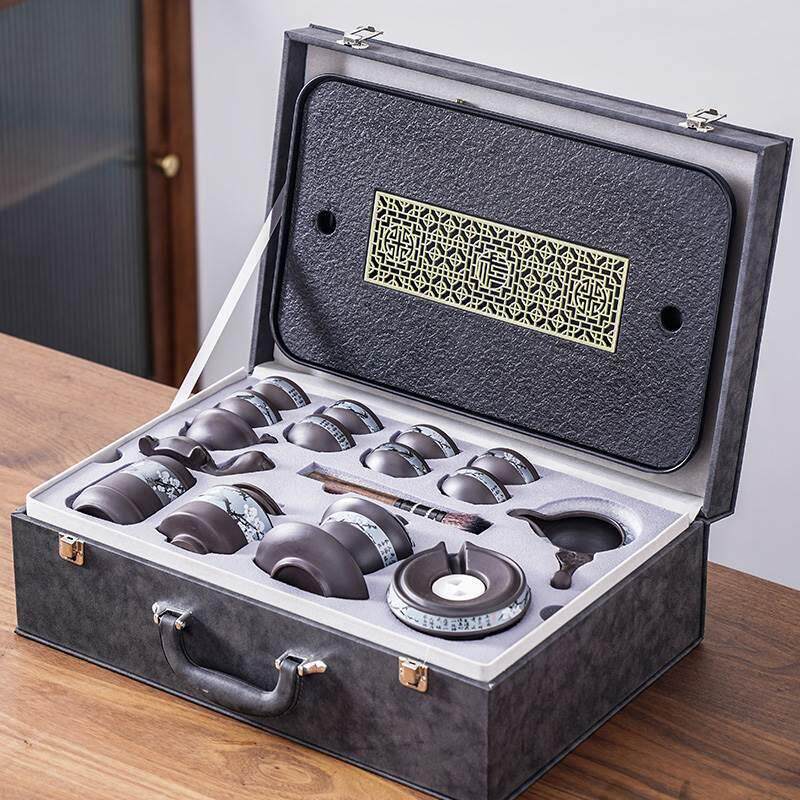 紫砂自动茶具套装家用轻奢陶瓷功夫茶具简约泡茶便携式旅行包送礼