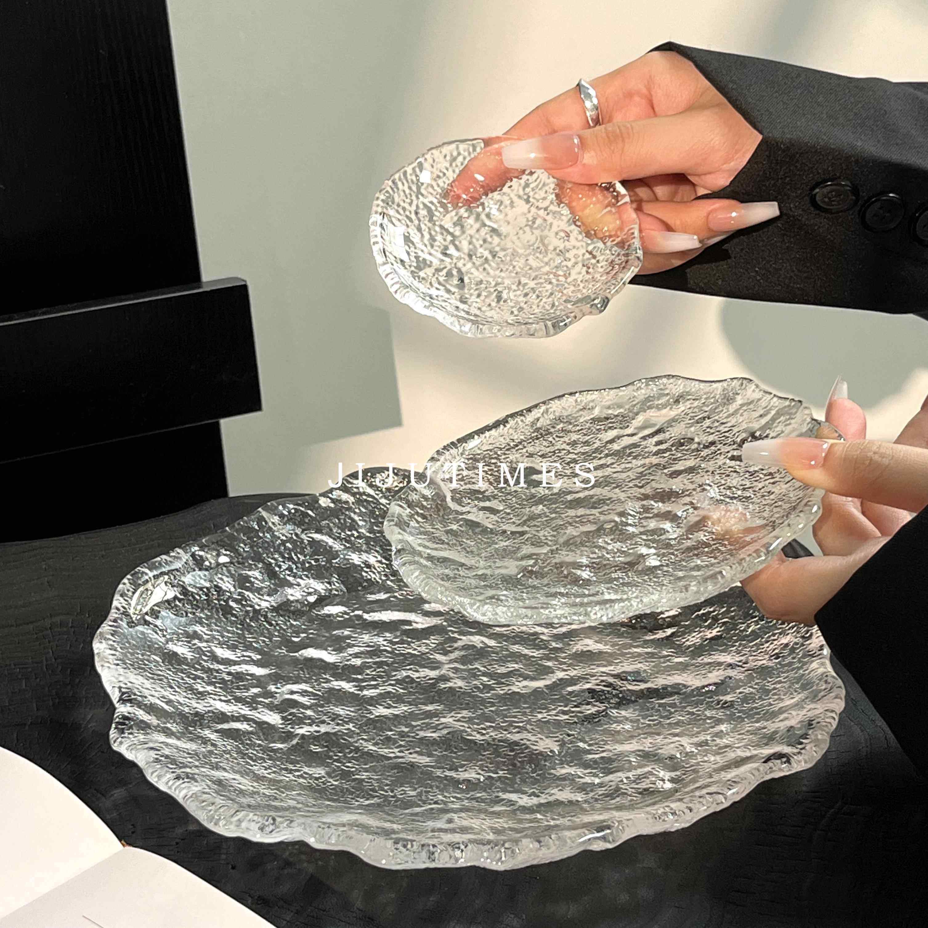 ins风不规则冰川玻璃水果碟蛋糕甜品盘料碟零食小吃小碟子点心碟,餐饮具,碟,淘宝优惠券,粉丝福利购,淘宝优惠卷