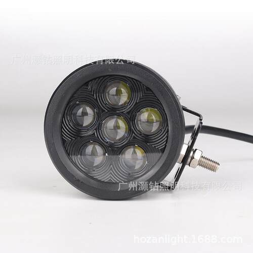 汽车LED工作灯 18W圆形透镜越野车顶前杠射灯 工程探照work light
