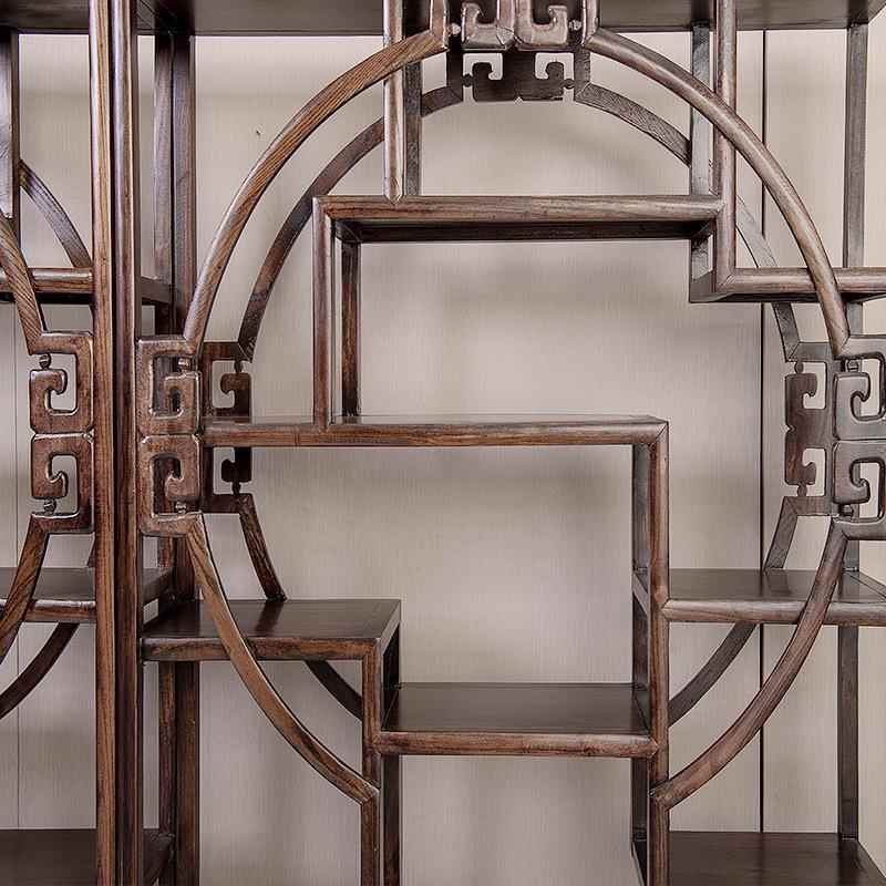 博古架实中式LGG置物架古董茶具木架展架示柜隔断柜玄陈关柜书架
