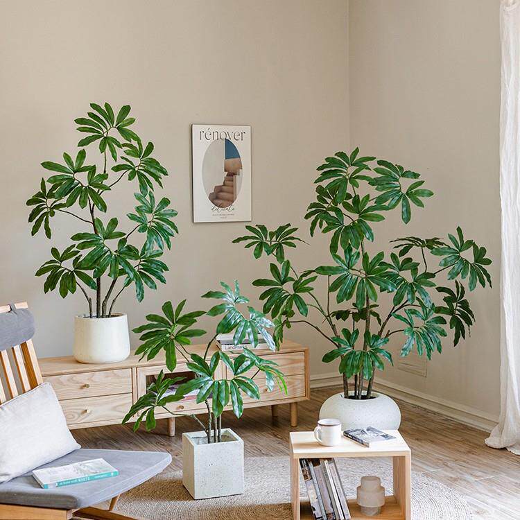 仿真绿植蔓绿绒盆景掌叶羽毛龙鳞杆北欧植物台面装饰室内