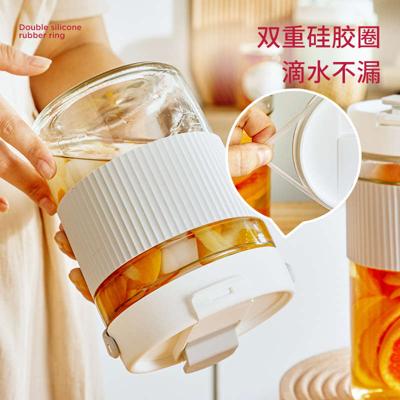 玻璃密封罐食品级泡菜坛子蜂蜜家用收纳储物罐子瓶杂粮腌菜【Q】