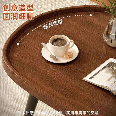 芒果茶几奢小户型实木办公桌家用宿阳舍沙发轻小HRG边几置物台小