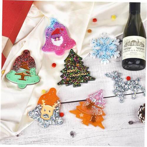 DIY Pendant Silicone Mold Elk Bell Christmas Tree Hanging Ta