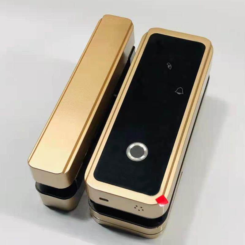 办公室小玻璃门智指纹免开孔密码锁双门免布线A29门禁APP程序电子