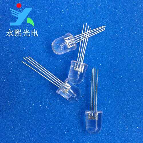 10MM直插灯珠全彩rgb灯珠发光二极管 f10透明共阳led灯珠rgb