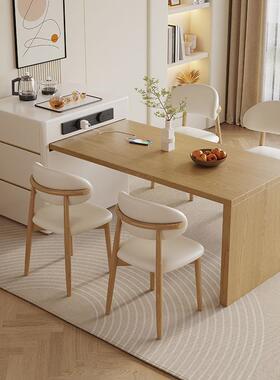 kadisi实木岛台餐桌现代简约家用一体可伸缩多功能岩板岛台吃饭桌