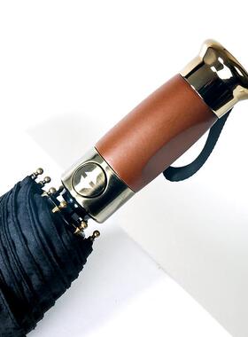 商务10骨自动木伞铝雨合金高端三536折伞1水1柄0CM加大防广告伞