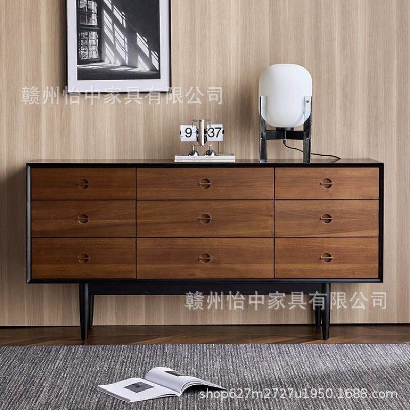 北欧实木抽屉柜客厅玄关柜储物柜餐厅餐边柜家用卧室收纳柜九斗柜