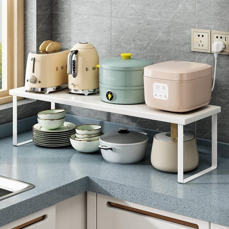 台面厨房分层置物架桌面调料收纳灶台电饭煲隔板支架锅架