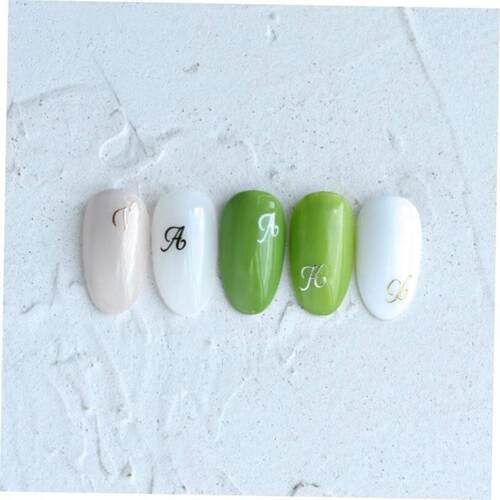 1pcs Russian Letter Nail Stickers Golden Silver Black Alphab