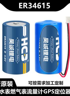 HCB昊诚ER34615流量计电池 燃气表并连 涡流水表计量表3.6V锂电池