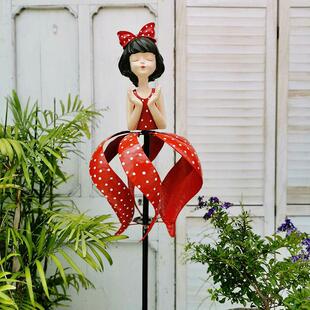 户外旋转铁艺大风车景观露天阳台布置网红造景花园庭院装饰摆件