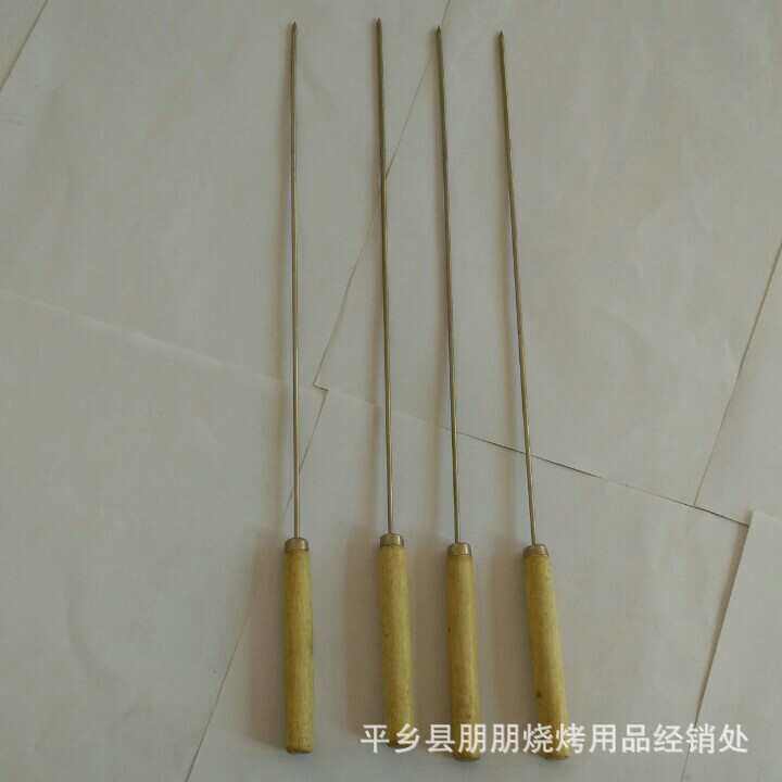 厂家批发各种规格不锈钢签子 圆签  扁签  木把签子 烧烤用品