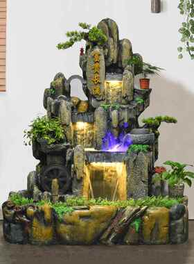 大型假山流水喷泉室内景观露台庭院鱼塘装饰瀑布高山循环水特色装