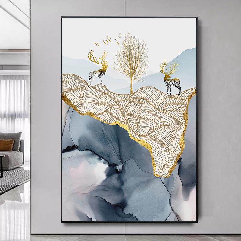 新款直销简约现代风景油画客厅沙发背景壁画入户玄关走廊书房轻奢