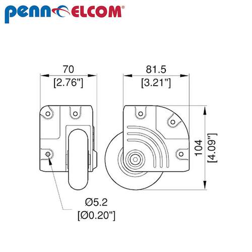 PenW8675KPJn Elcom 番尔康 W8675KPJPBK 箱包脚轮 铁脚轮 K铸铁